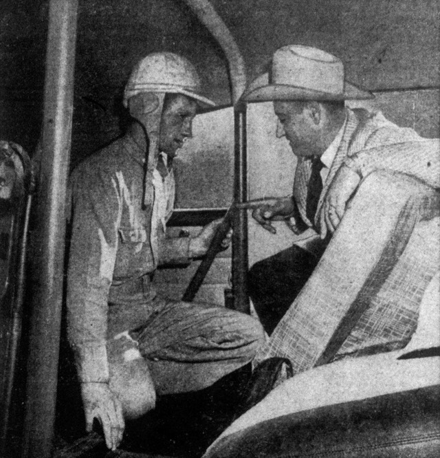 J.C. Agajanian with driver Jack McGrath, 1953